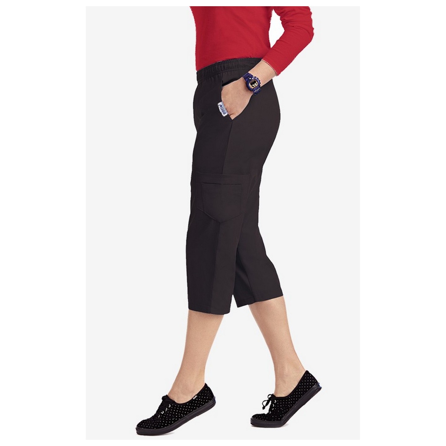 314P MOBB Flip Flap Capri Pant - Black