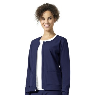 V8109 Vera Bradley Halo Julia Full Zip Scrub Jackets With Hidden Pocket - Navy