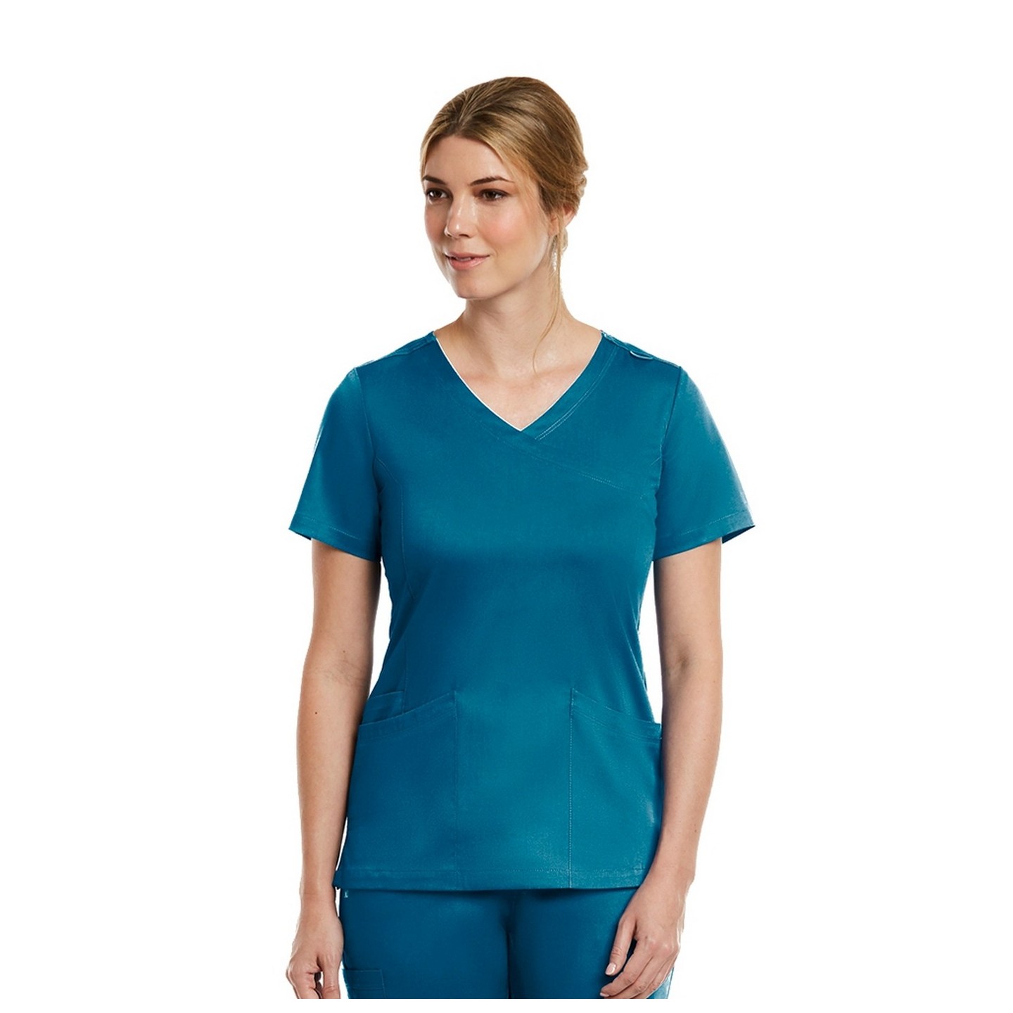 3701 Matrix Curved Mock Wrap Top - Maevn
