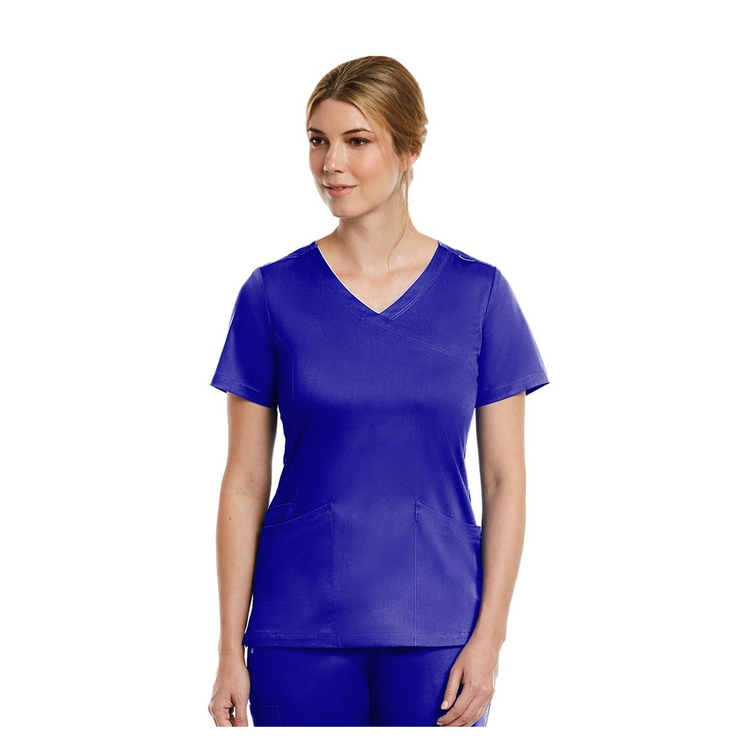 3701 Matrix Curved Mock Wrap Top - Maevn
