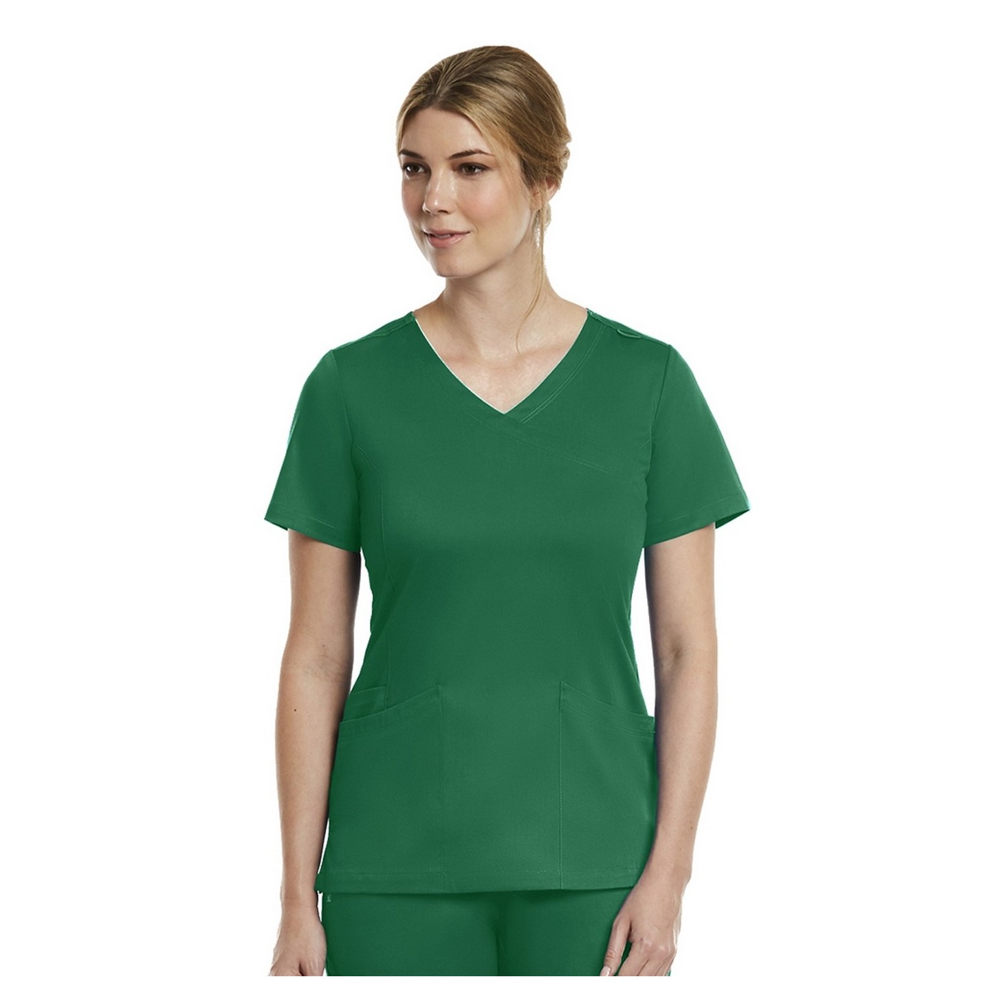 3701 Matrix Curved Mock Wrap Top - Maevn