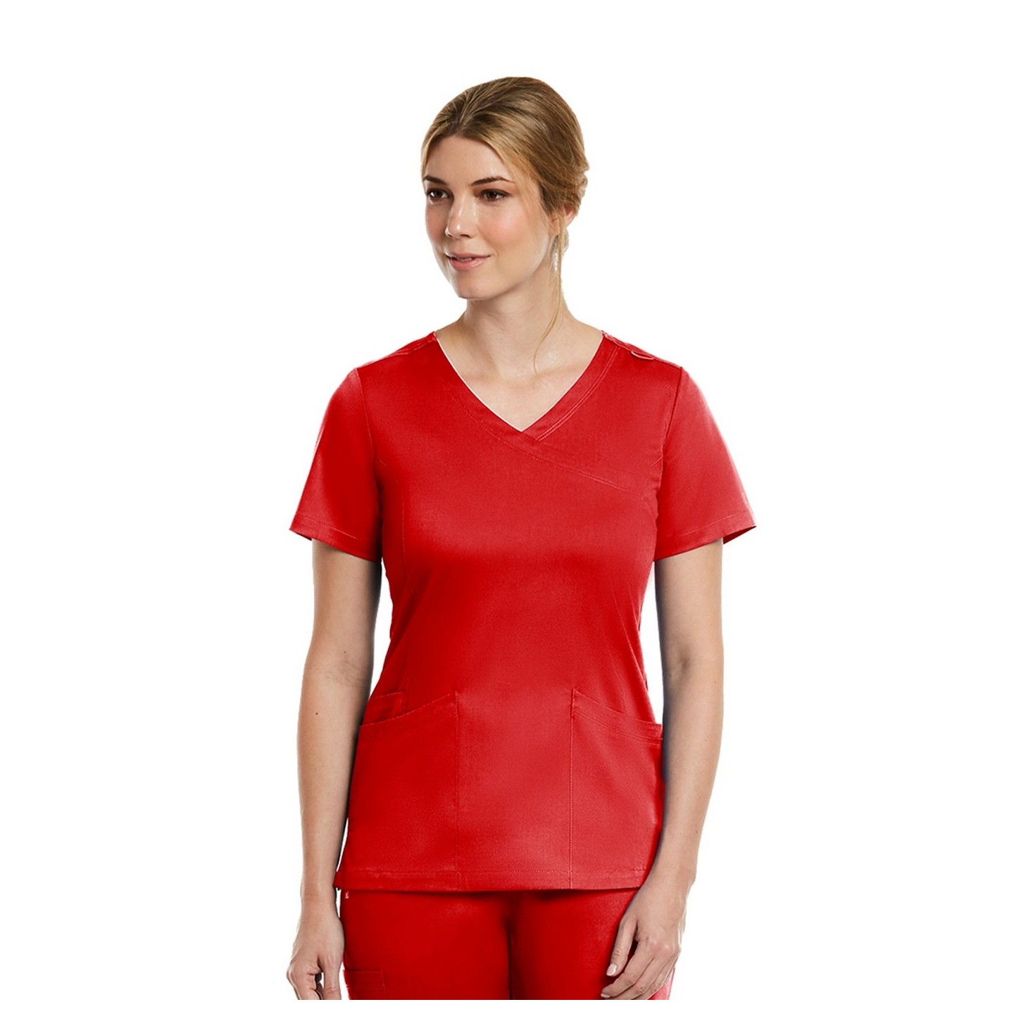 3701 Matrix Curved Mock Wrap Top - Maevn