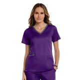 3502 Matrix Both Side Contrast V-Neck Top - Maevn