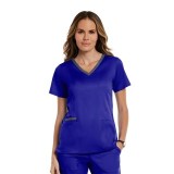 3502 Matrix Both Side Contrast V-Neck Top - Maevn