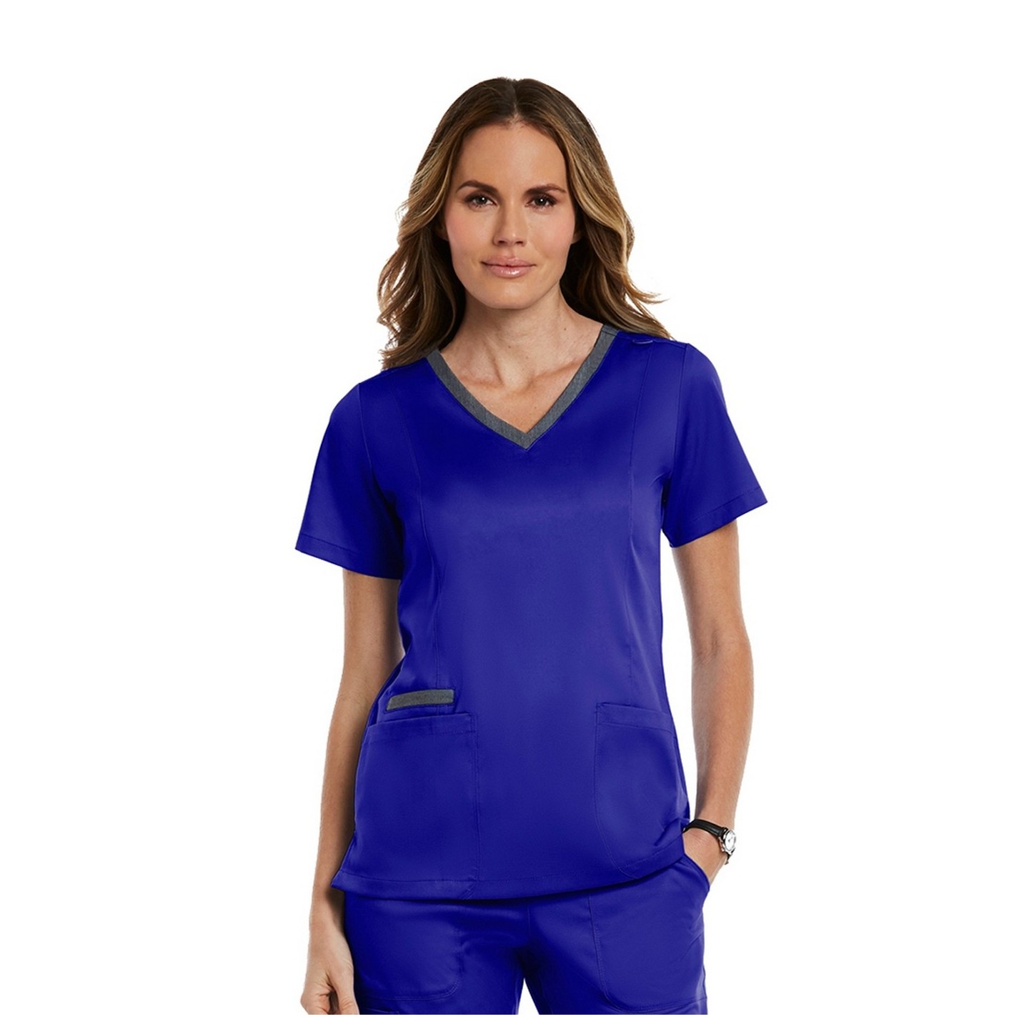 3502 Matrix Both Side Contrast V-Neck Top - Maevn