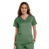 3502 Matrix Both Side Contrast V-Neck Top - Maevn