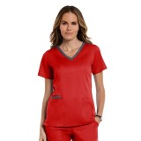 3502 Matrix Both Side Contrast V-Neck Top - Maevn