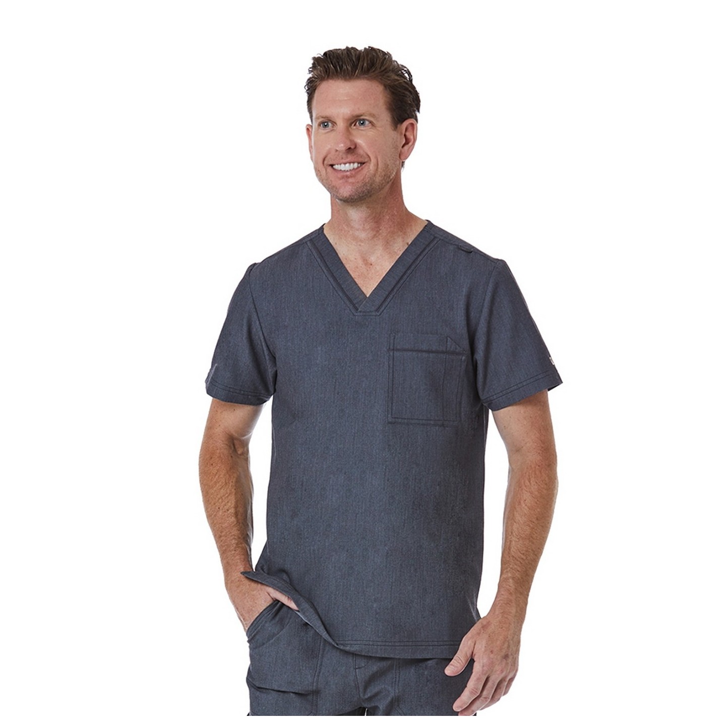 5901 Matrix Pro Men's Contrast Piping V-neck Top