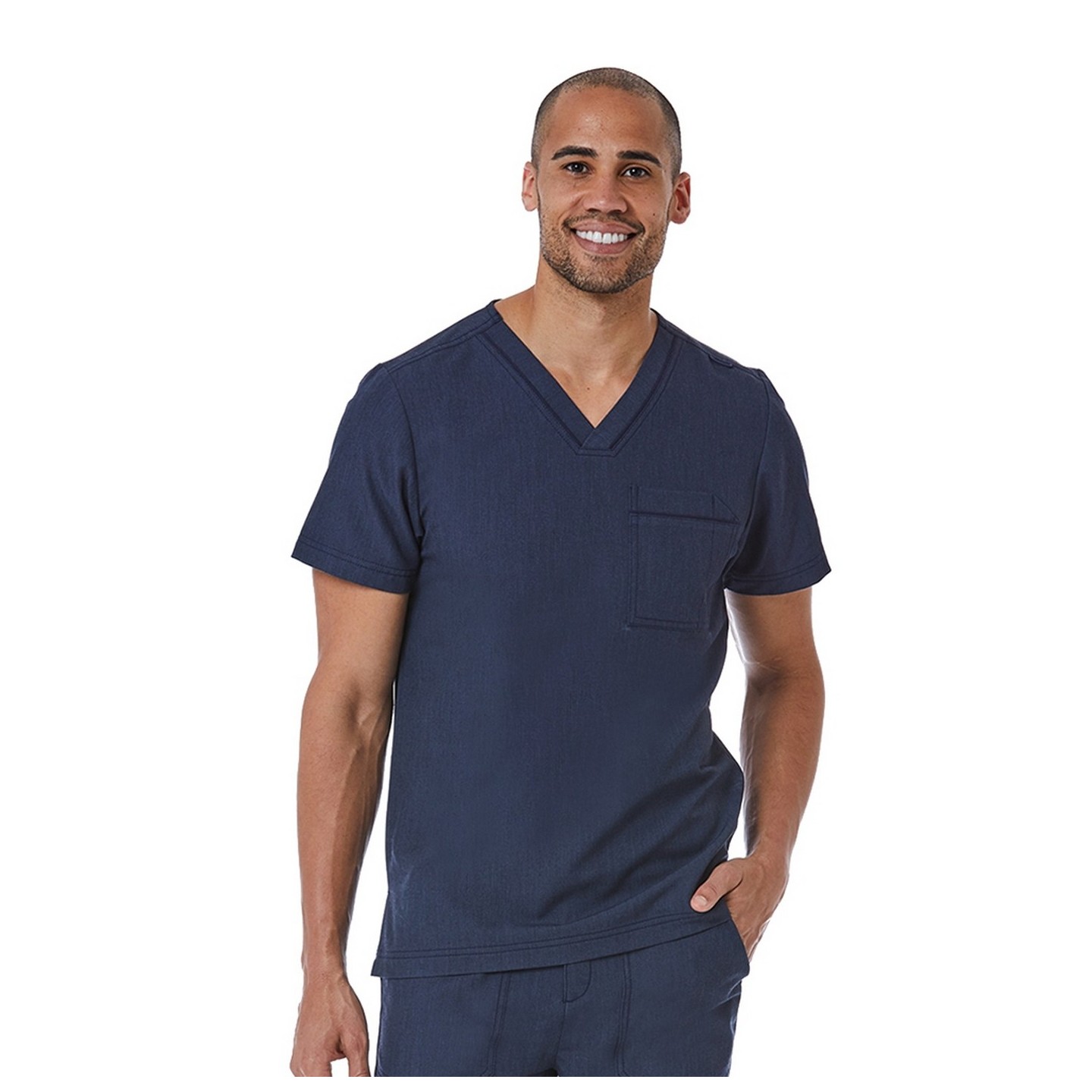 5901 Matrix Pro Men's Contrast Piping V-neck Top