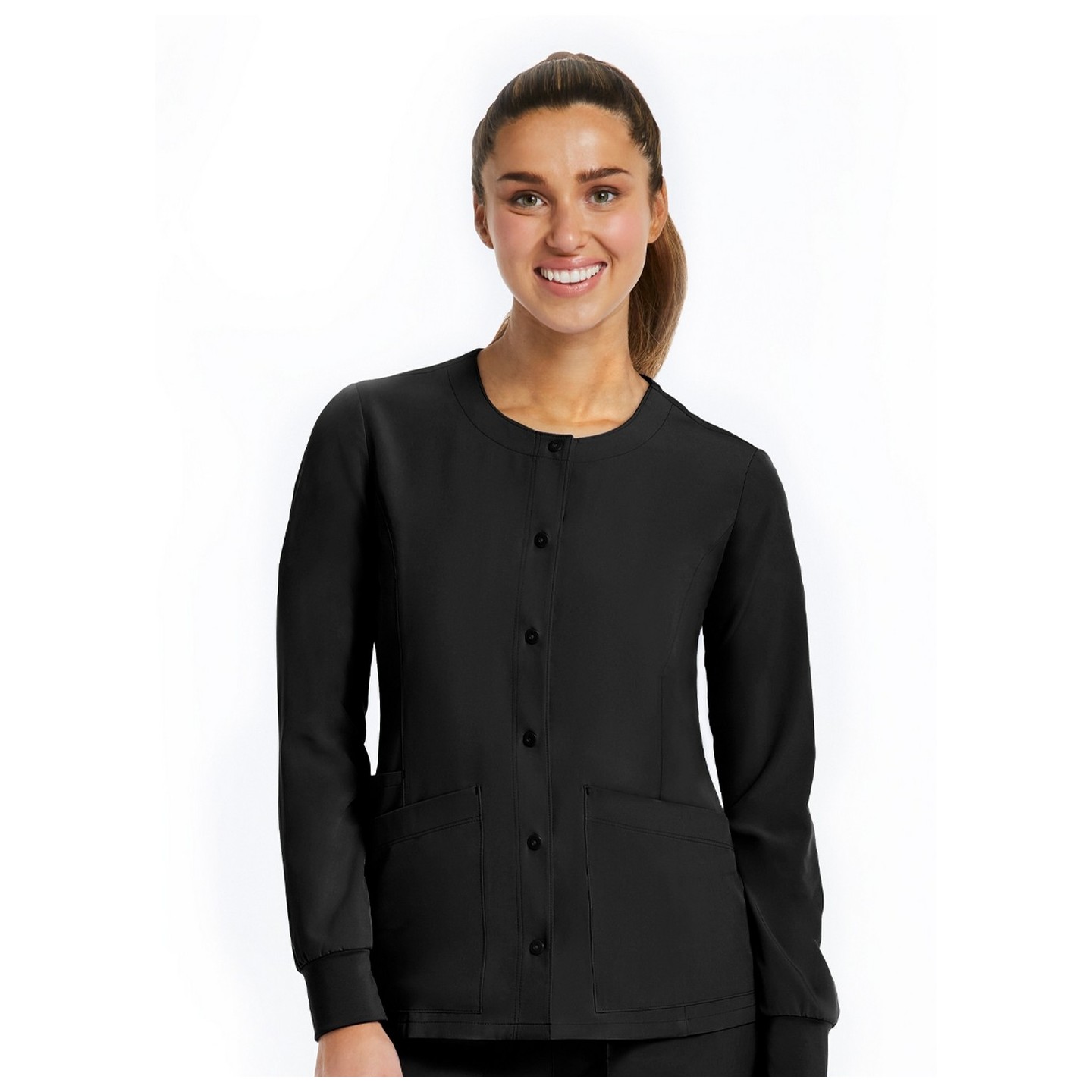 7510 [Matrix Impulse] Women's Round Neck Snap Jacket