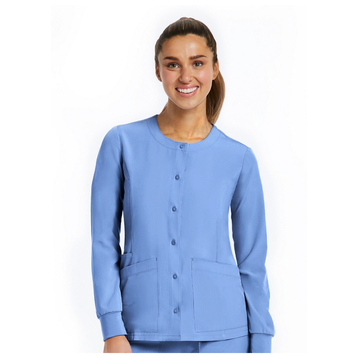 7510 [Matrix Impulse] Women's Round Neck Snap Jacket