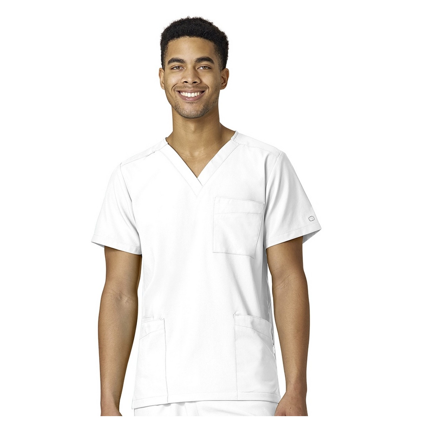 6855 W123 de WonderWink Haut Utilitaire Unisex à 4 Poches (Vue d'Homme))