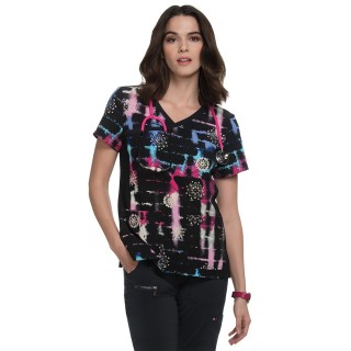 385PR koi Raquel Haut Imprimer - Tie Dye Snowflake