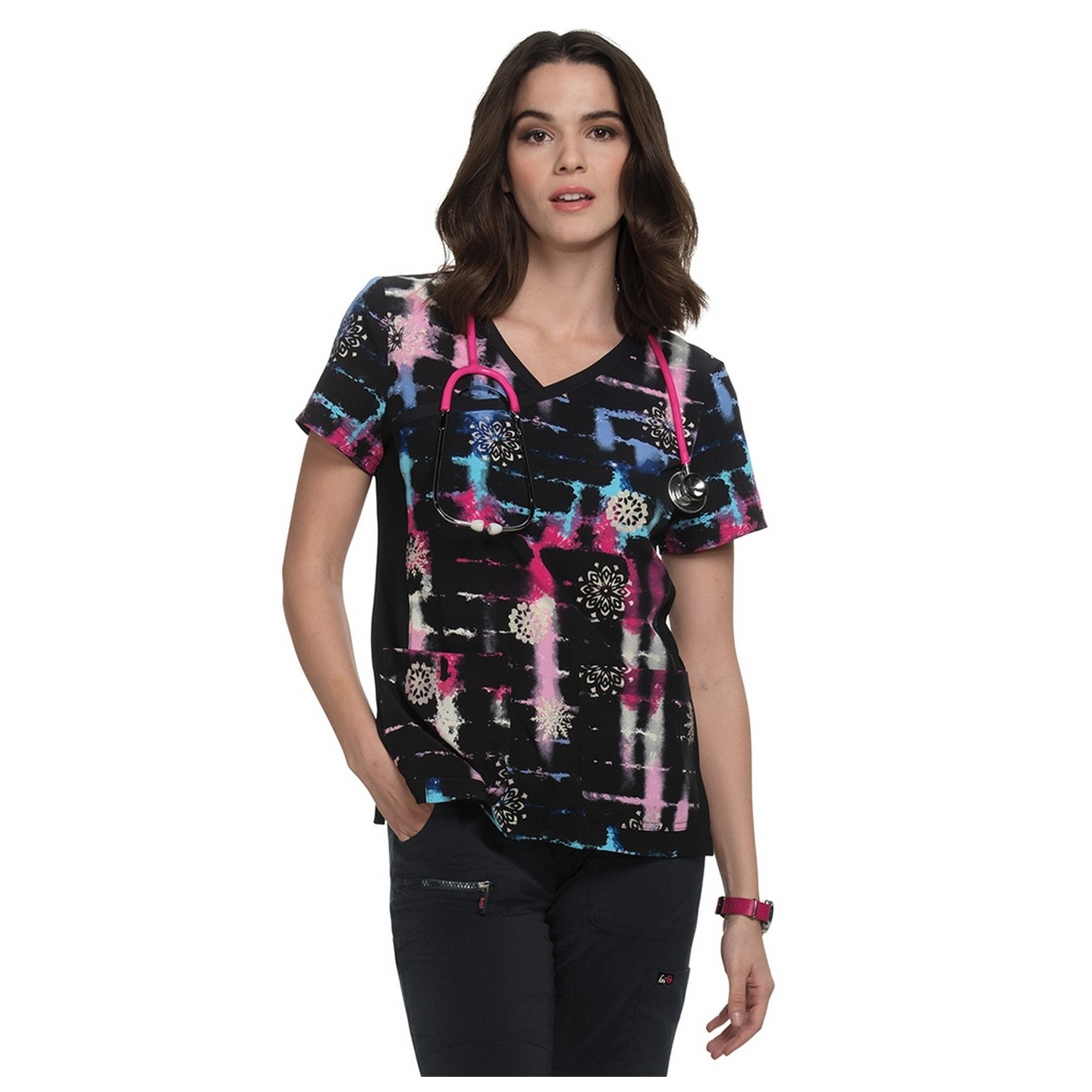 385PR koi Raquel Haut Imprimer - Tie Dye Snowflake
