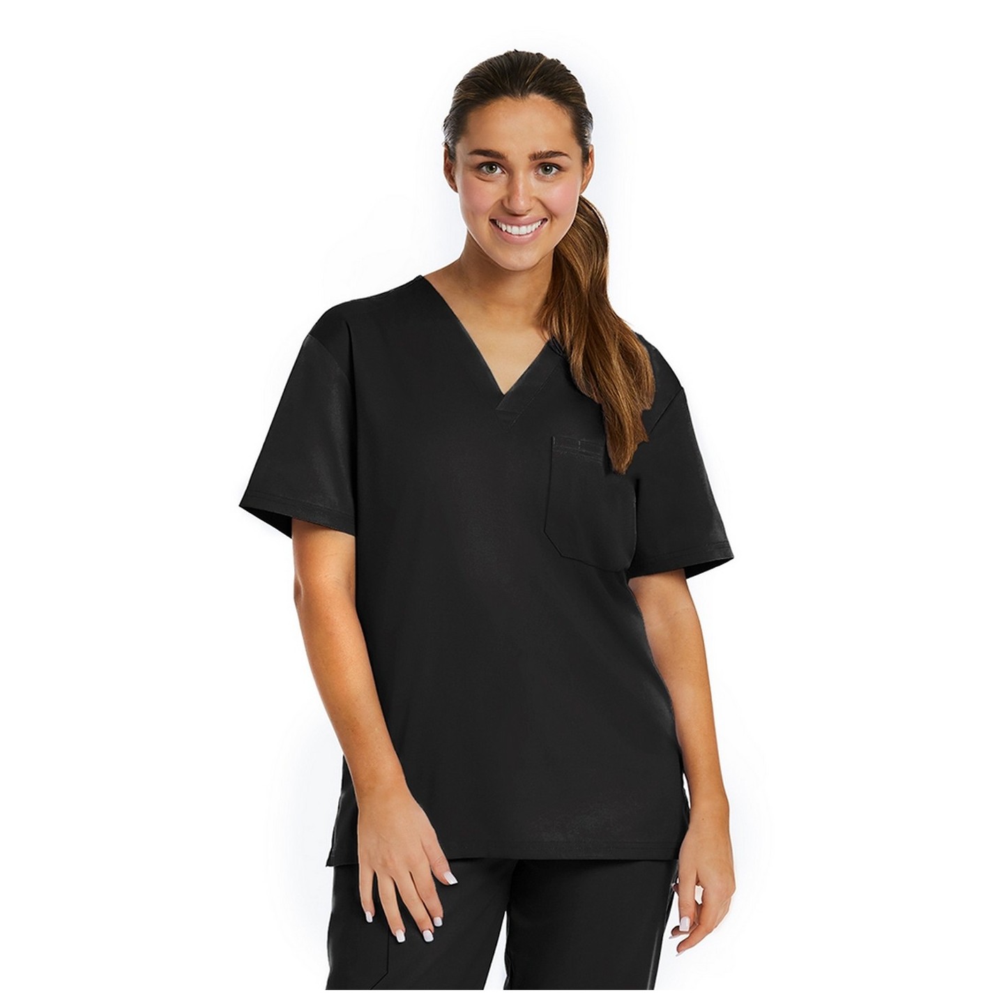 3500 [Matrix Basic] Unisex Basic V-Neck Scrub Top (Women's View)