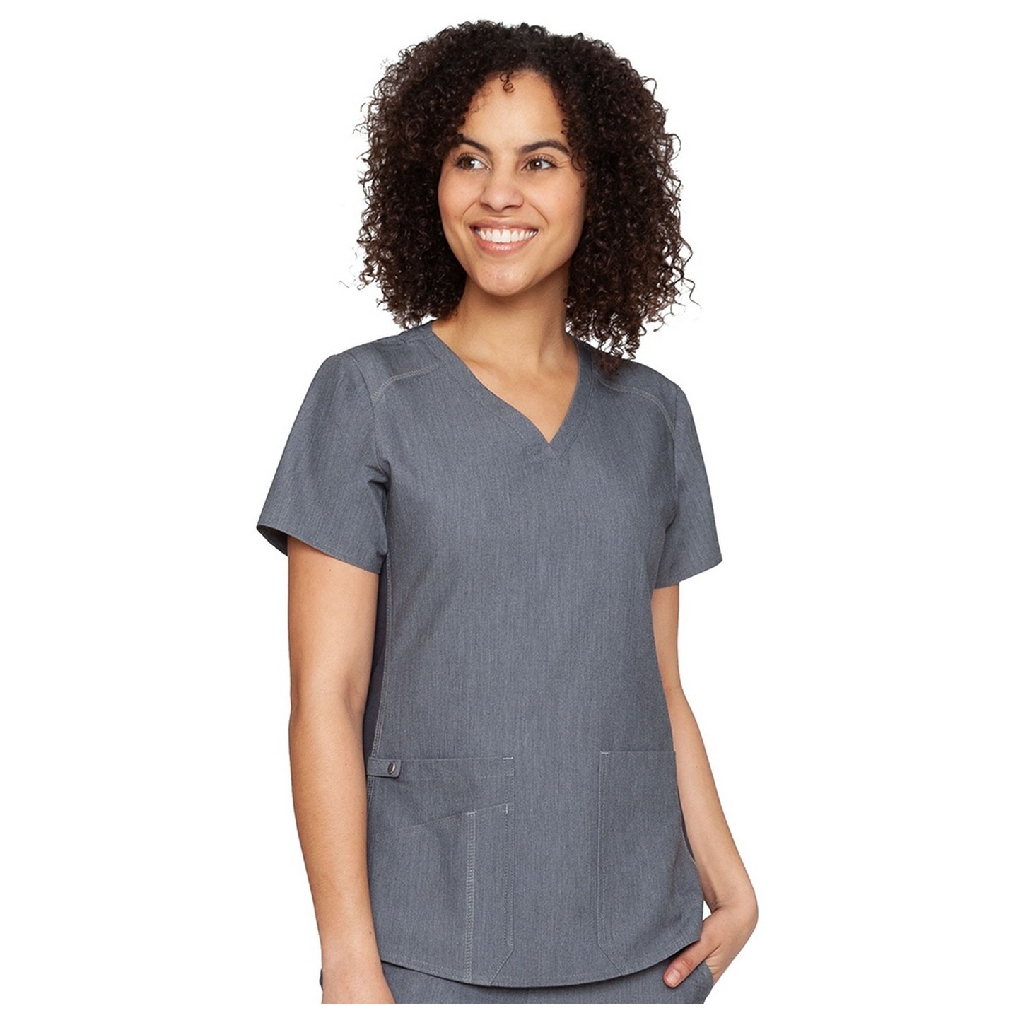 7459 Med Couture Performance Touch V-NECK SHIRTTAIL TOP