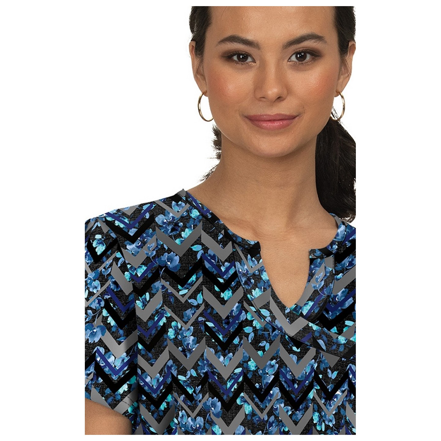 B114PR Betsey Johnson by koi Bell Print Top- Spooky Halloween