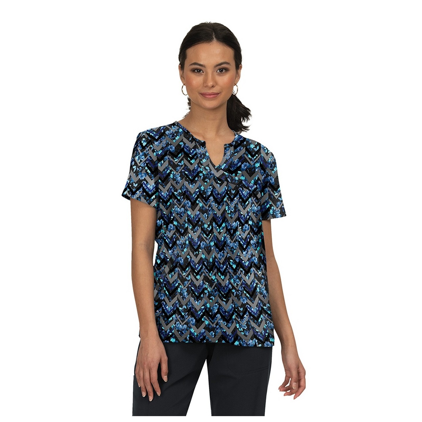 B114PR Betsey Johnson by koi Bell Print Top- Spooky Halloween