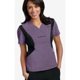 Active Flexi V-Neck Scrub Top by MOBB - Indigo/Black (IN-BL)