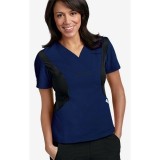 Active Flexi V-Neck Scrub Top by MOBB - Navy/Black (NN-BL)