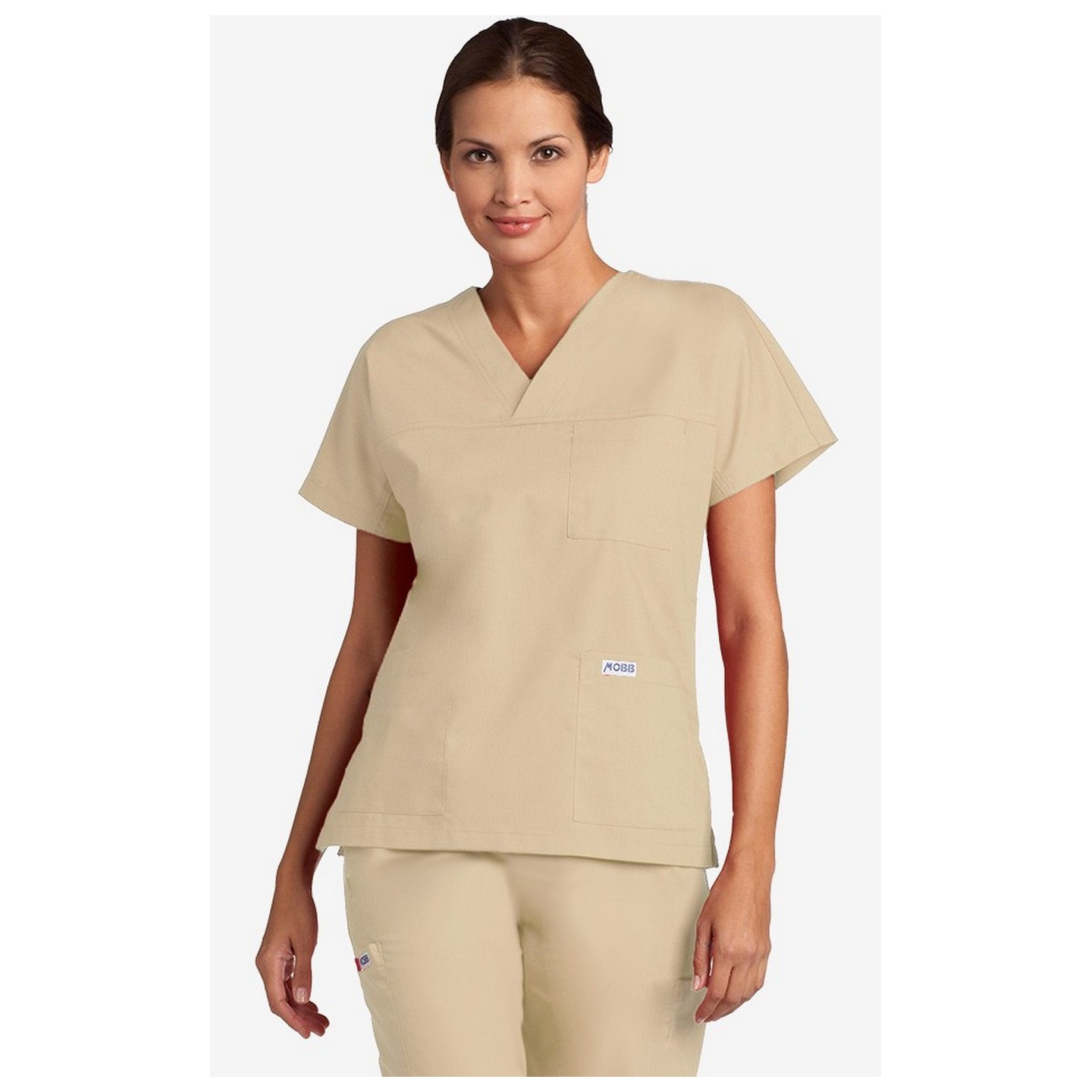 V-Neck Trois Pocket Dolman Sleeve MOBB Scrub Top - Khaki (KH)