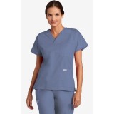 V-Neck Trois Pocket Dolman Sleeve MOBB Scrub Top - Postman Blue (PS)
