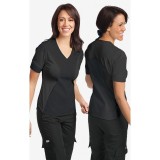 Ultra Flexi Scrub Top by MOBB -  Black/Black (BL-BL)