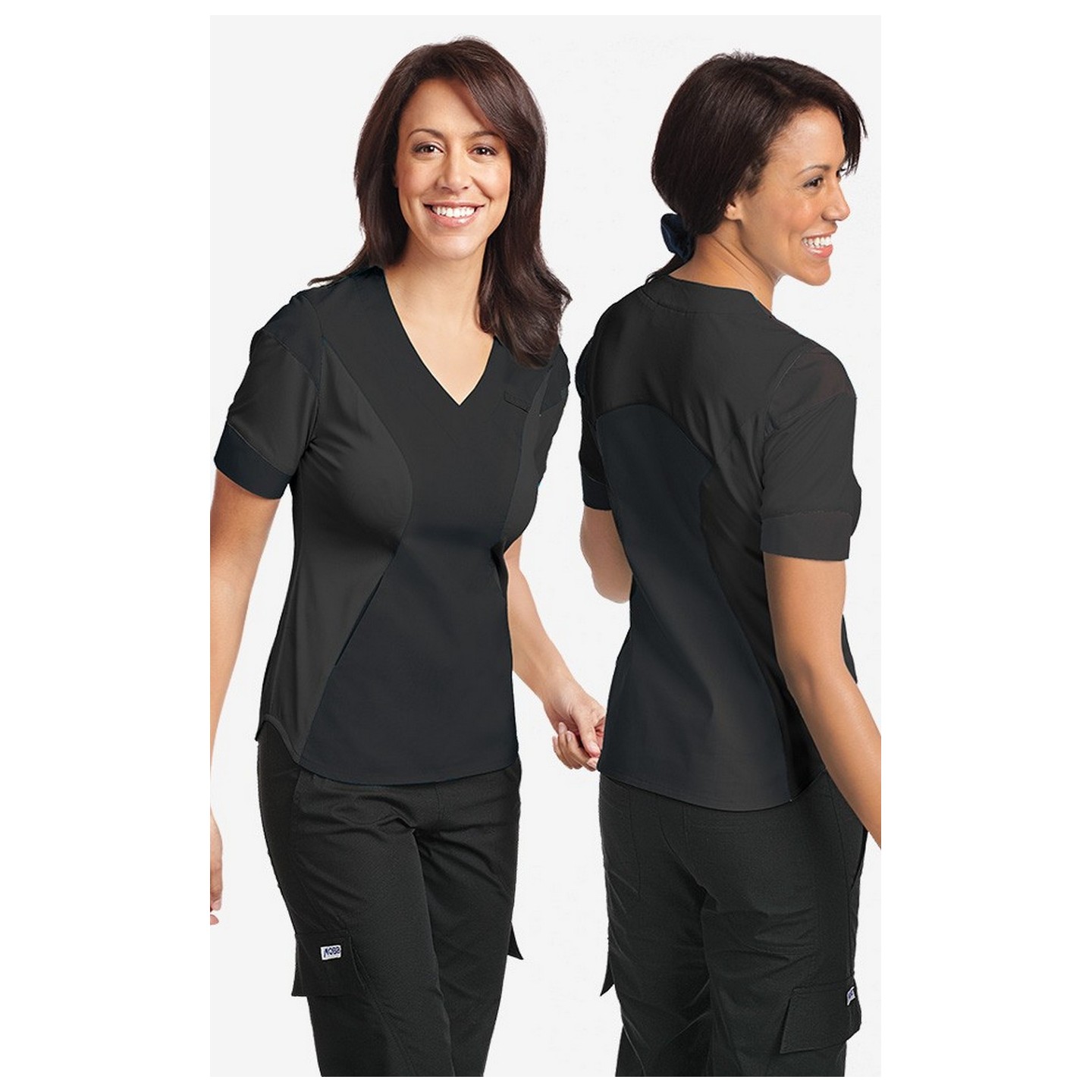 Ultra Flexi Scrub Top par MOBB - Black/Black (BL-BL)