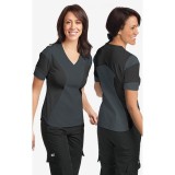Ultra Flexi Scrub Top by MOBB -  Charcoal/Black (CC-BL)
