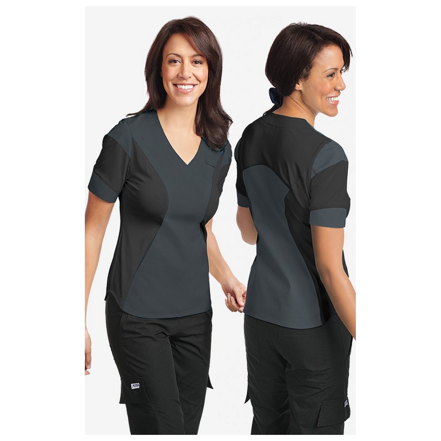 Ultra Flexi Scrub Top par MOBB - Charcoal/Black (CC-BL)