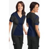 Ultra Flexi Scrub Top par MOBB - Navy/Black (NN-BL)
