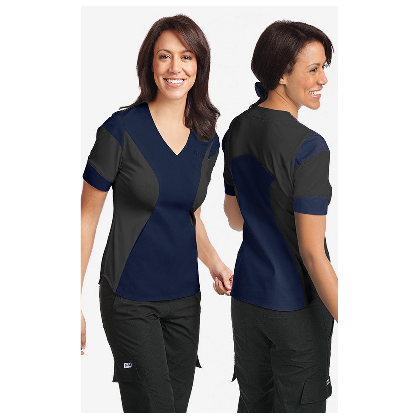 Ultra Flexi Scrub Top par MOBB - Navy/Black (NN-BL)