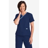 Criss Cross Scrub Top by MOBB - Navy/Sky Blue (NN-SB)
