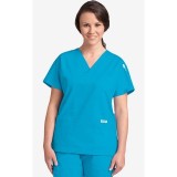 MOBB Classic 3 Pocket Scrub Top - Aqua (AQ)