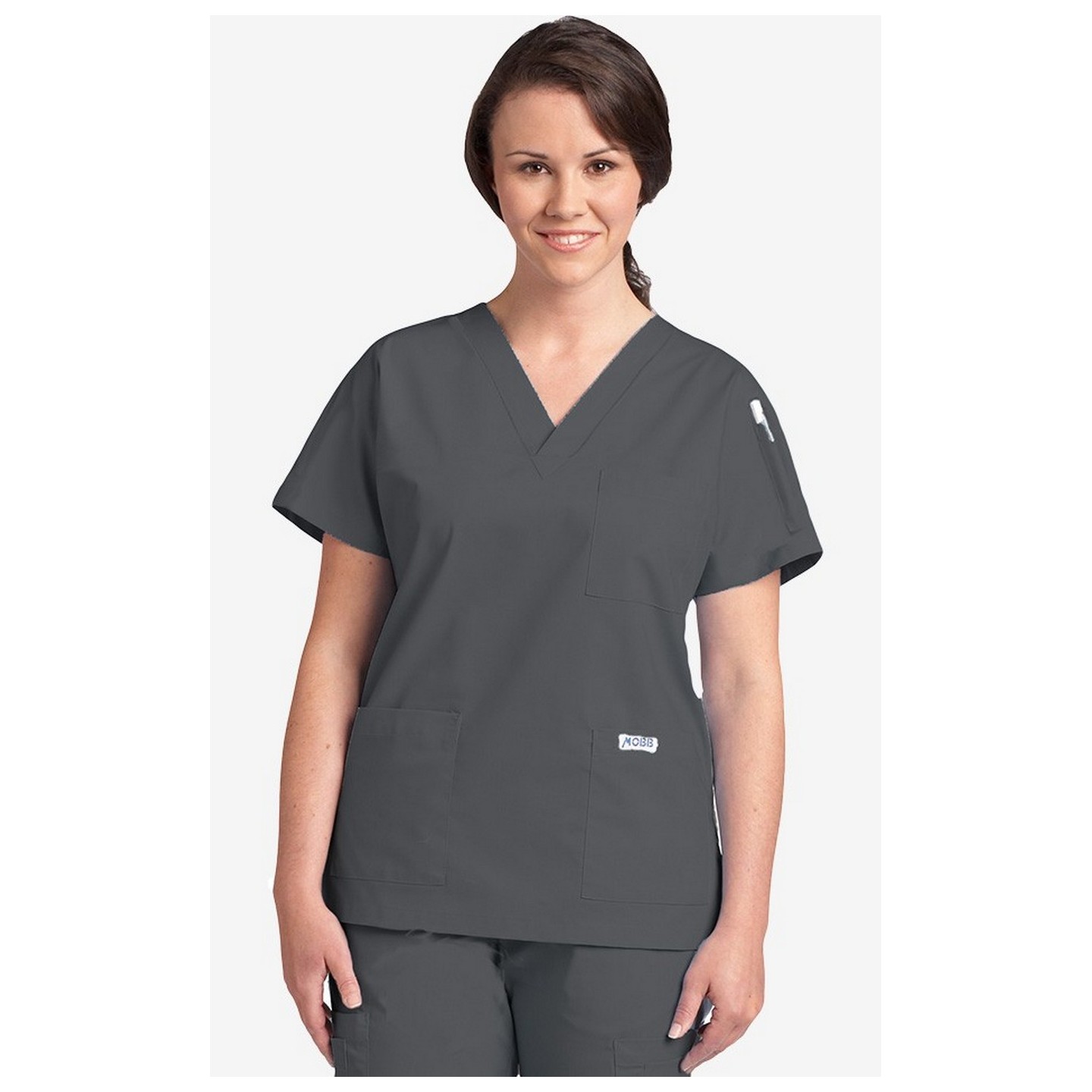 MOBB Classic 3 Pocket Scrub Top - Charcoal (CC)