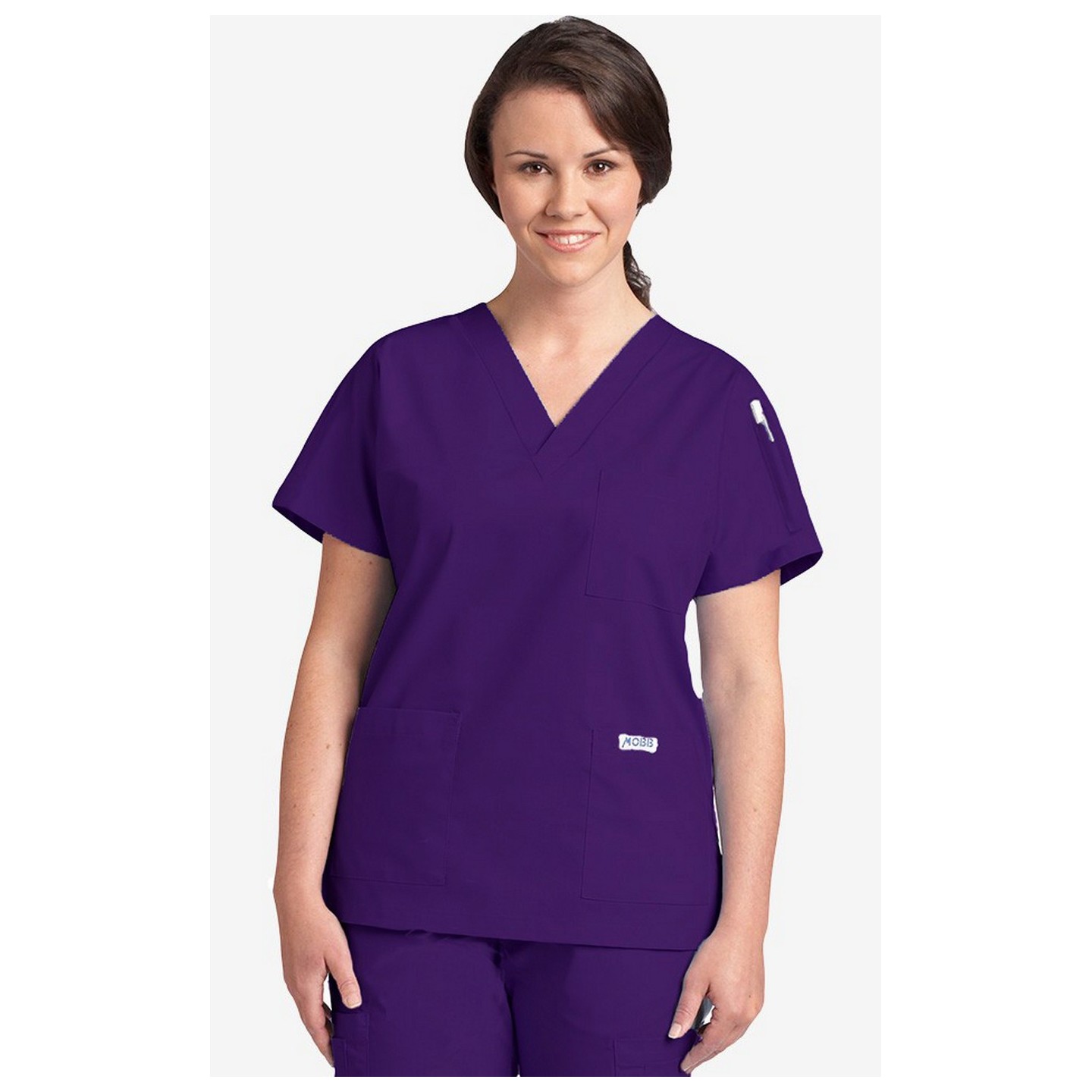 MOBB Classic 3 Pocket Scrub Top - Eggplant (EG)