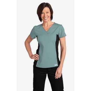 Flexi V-Neck Scrub Top by MOBB - Lagoon (LA)