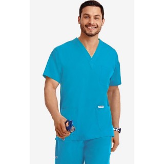 MOBB classique unisexe 3 Pocket Scrub Top (La vue de l'Homme) - Aqua (AQ