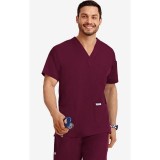 MOBB Classic Unisex 3 Pocket Scrub Top (Men's View) - Burgundy (BU)