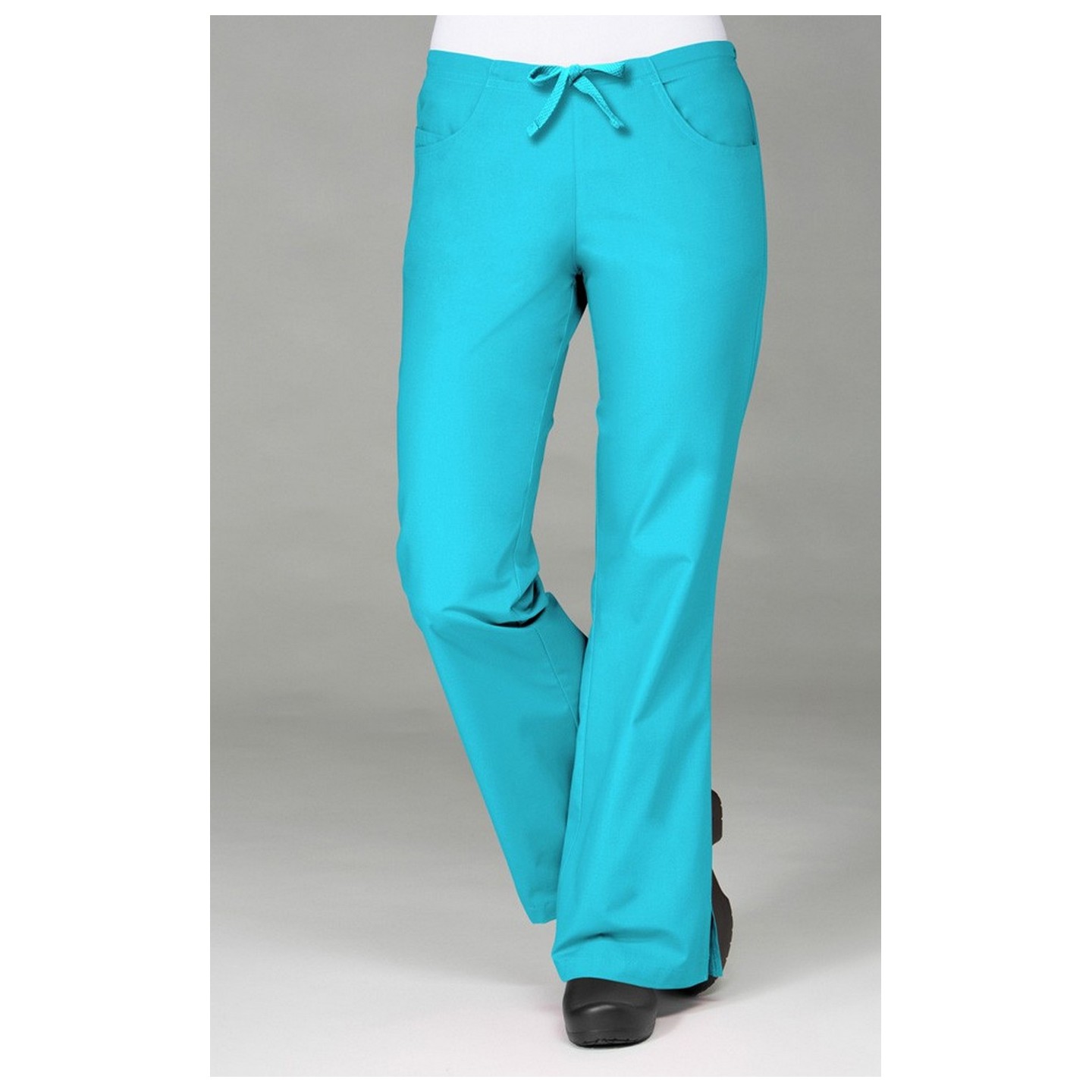 9026 Maevn CORE - Half Back Elastic & Drawstring Flare Pant - Lake Blue