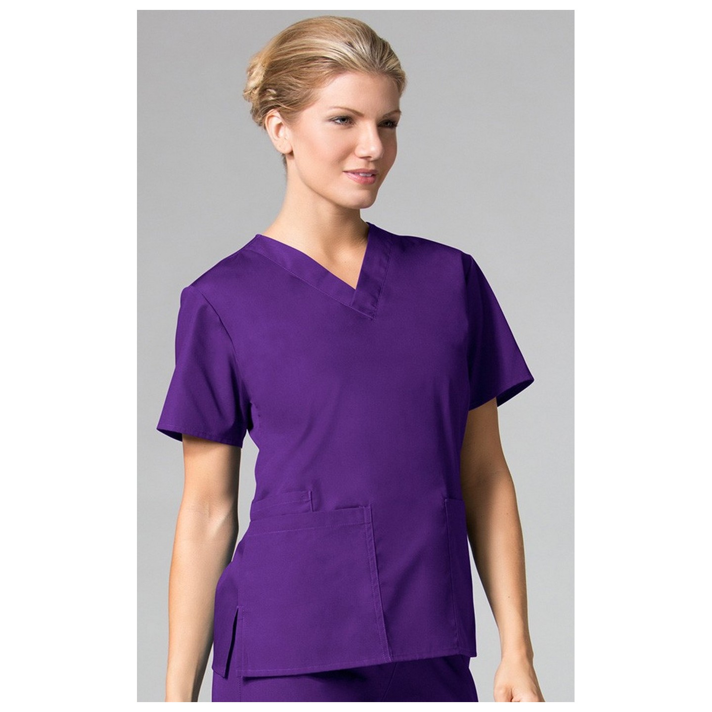 1016 Maevn CORE - 2 Pocket V-Neck Top - Purple