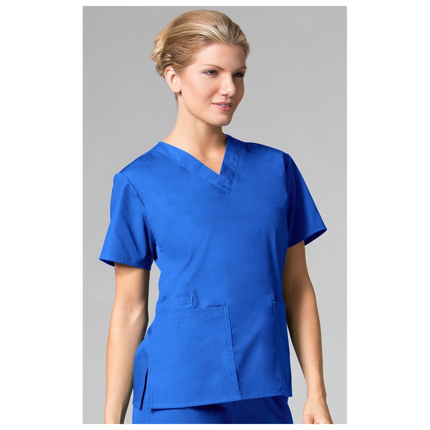 1016 Maevn CORE - 2 Pocket V-Neck Top - Royal Blue