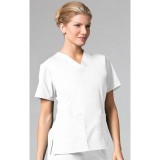 1016 Maevn CORE - 2 Pocket V-Neck Top - White