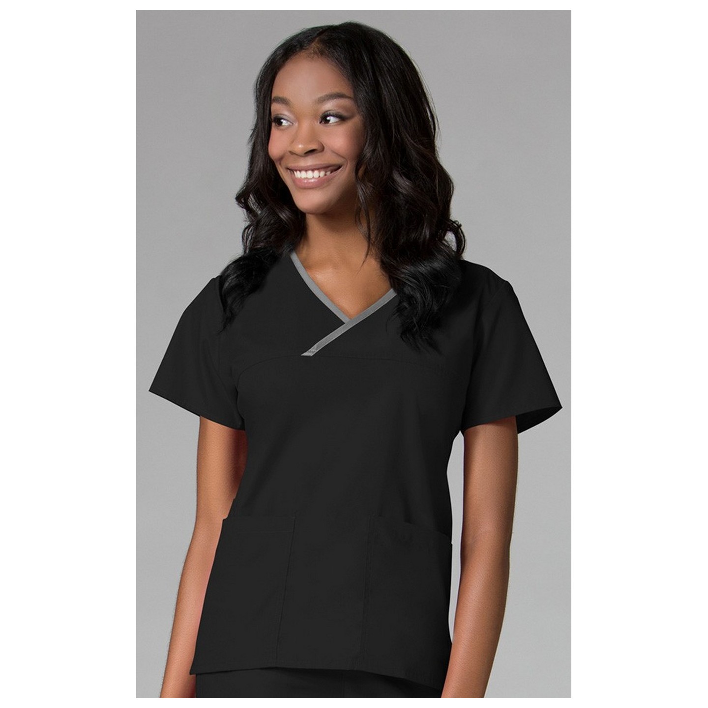 1026 Maevn CORE - Haut Y-cou Mock emballé - Black/Pewter