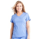 2172 Purple Label Junior Fit by Healing Hands Women's Jordan Mock Wrap Solid Scrub Top