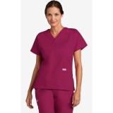 V-Neck Three Pocket Dolman Sleeve MOBB Scrub Top - Burgundy (BU)
