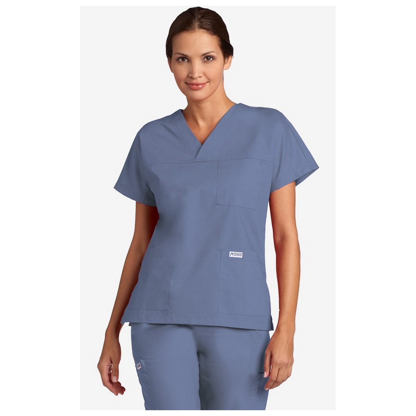 V-Neck Three Pocket Dolman Sleeve MOBB Scrub Top - Postman Blue (PS)