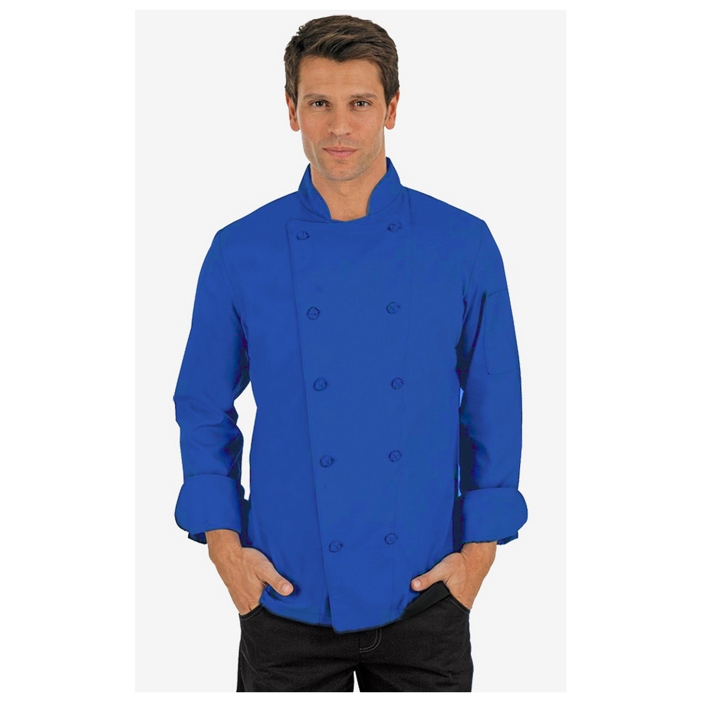 CC250 Royal Blue Classic Chef Coat - Men's View