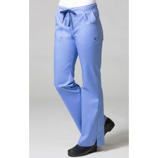 9102 Maevn Blossom - Multi Pocket Fashion Flare Pant - Ceil Blue/Navy