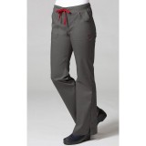 9102 Maevn Blossom - Multi Pocket Fashion Flare Pant - Charcoal/Crimson